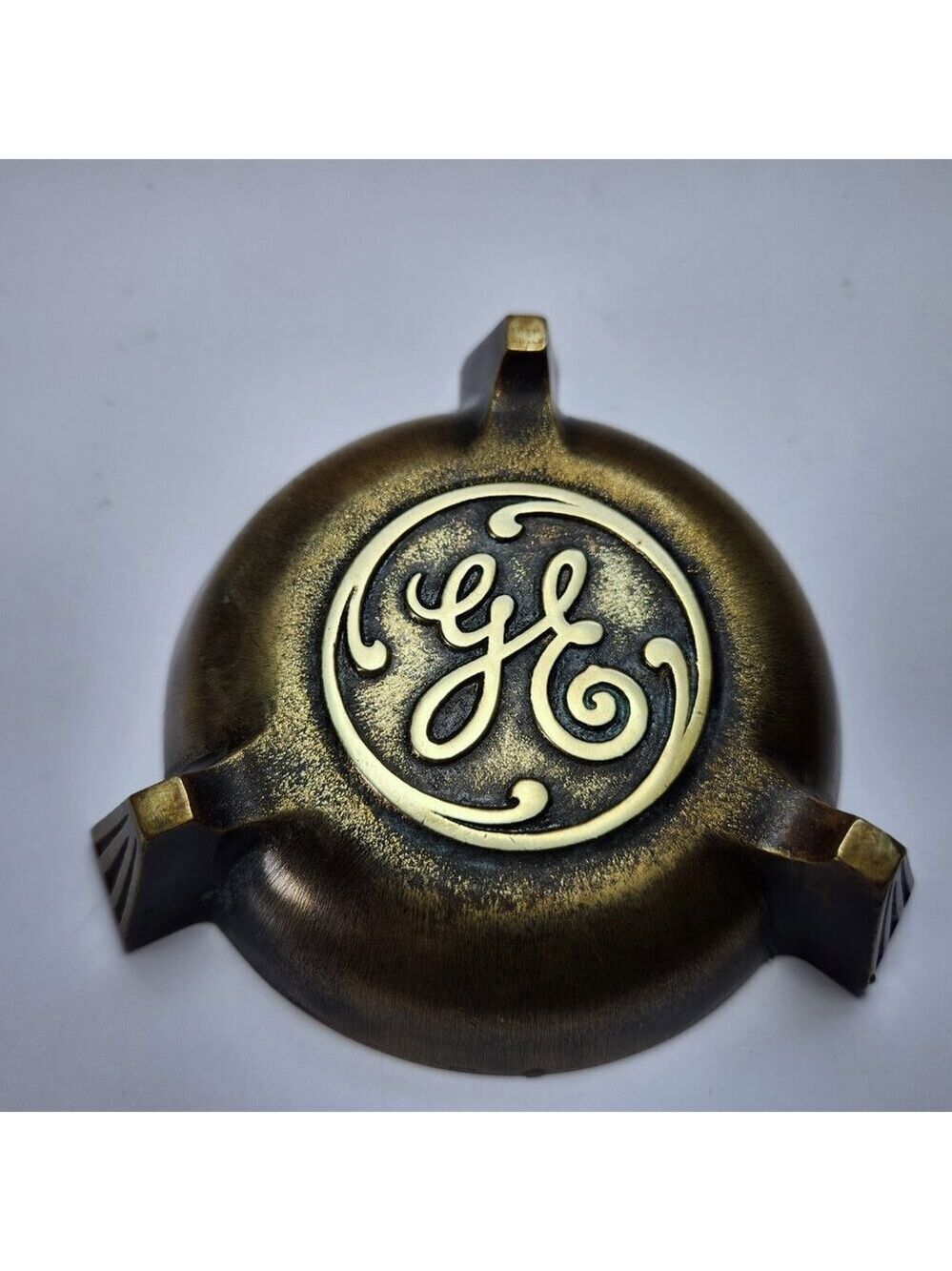 Vintage GE General Electric Bronze Ashtray • Art Deco • Heavy Solid Bronze